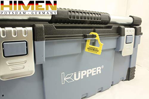 HIMEN 100 Plomben aus Kunststoff als Vorhängeschloss – Sicherheitsplomben fortlaufend nummeriert mit Barcode, Modell PAL, gelb