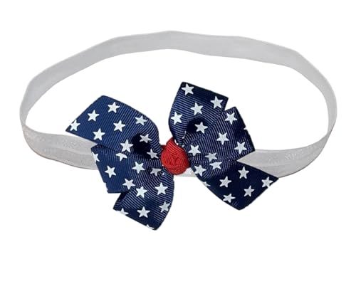 WEBB DIRECT2U Baby Girls 3" Red White Blue Star Spangled
