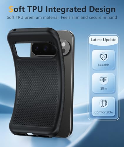 Image of FNTCASE for Google Pixel 10-Pro-XL Case: Pixel 9 Pro XL Shockproof Protective Lightweight Duty Cell Phone Cover Rugged with Non Slip Textured Back - Military Protection Bumper Tough, Black