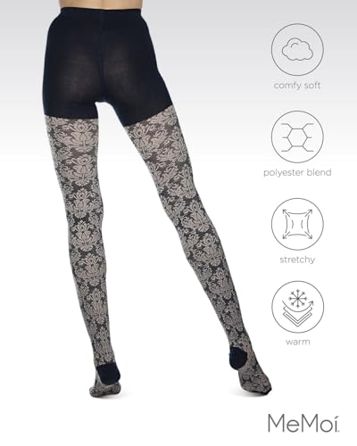 Image of MeMoi Baroque Patterned Cotton Blend Sweater Tights