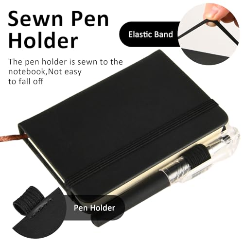 2 Stück Taschennotizbuch Tagebuch Mit Stiften Ledereinband Kleine Klassische Linierte Tagebücher A7 Liniertes Notizbuch, Mini Notizbuch,Kleines Notizbuch,Pocket Notebook,Kleines Notizbuch Mini