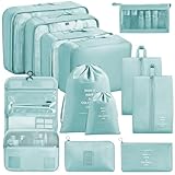 Chijoo 12 teiliges Koffer Organizer Set (Blau) – Packing Cubes Set, Packwürfel, Reise Gadget