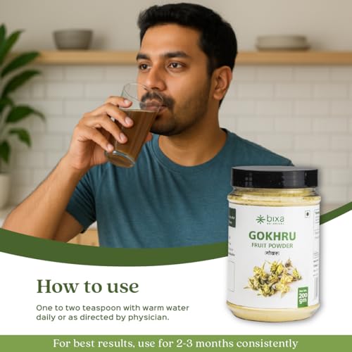 Image of Bixa Botanical Gokshura 200g (Gokhru /Tribulus Terresteris) Powder for Genito-Urinary Health and Muscle Build