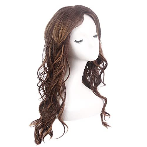 STfantasy Natural Wave Brown Ombre Blonde Hair Wigs Long Curly for Women Everyday Daily