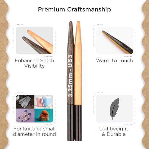 Image of Knitter's Pride Day & Nite Mini Interchangeable Circular Needles 2 inch inch (5cm) - US Size 3 (3.25mm)