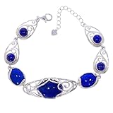 Artipol Bracelet producto europeo estilo francés. Plata rodiada con naturales Lapislázuli - modelo B14201-LL