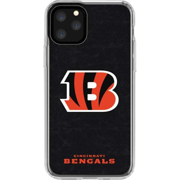 Skinit Clear Phone Case Compatible with iPhone 11 Pro - Officially Licensed NFL Cincinnati Bengals - Distressed Design