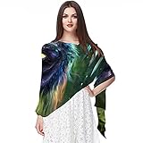 ♥ Material y tamaño: hecho de hilo de gasa translúcido, suave, ligero y transpirable, que le brinda una experiencia de uso única. El tamaño es de 180 × 73 cm (70 × 28 pulgadas), de gran tamaño y se adapta perfectamente a cualquier atuendo.