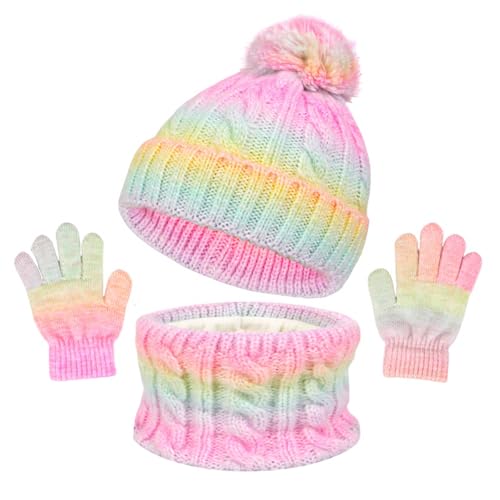 Gorro bufanda y guantes para niños con forro polar térmico anti-frío