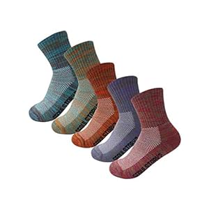 SEOULSTORY7 5pack Women Mid Cushion Low Hiking/Camping/Performance Socks
