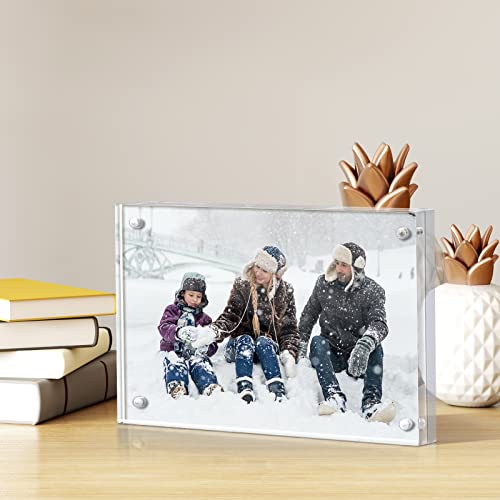 Mcblancok Double Sided Picture Frame 4X6,Replace Family Glass Photo Frame For Lovely Baby,Dog And Cat Memorial (10Mm +10Mm Thick Vertical/Horizontal Display Frame) #TOP6
