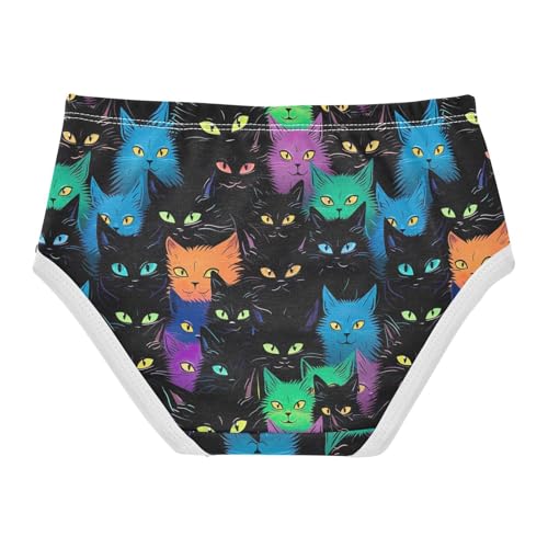 J JOYSAY Cute Cat Black Girls' Underwear Cotton Little Girls Briefs2