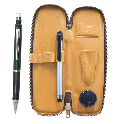 チャック式コンパクトペンケース メタルタッチ棒銀とメタルポイントシャープペン 緑 S-ALST-WZ13SP-G