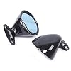 Car Rearview Mirror, 1 Pair Universal Classic Car Door Side Wing Mirror Rearview Vintage, Black