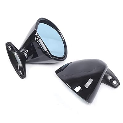 Car Rearview Mirror, 1 Pair Universal Classic Car Door Side Wing Mirror Rearview Vintage, Black