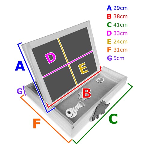 Kit Alfabeto Móvel Magnético 3cm + Lousinha Infantil 2 Em 1 Carimbras