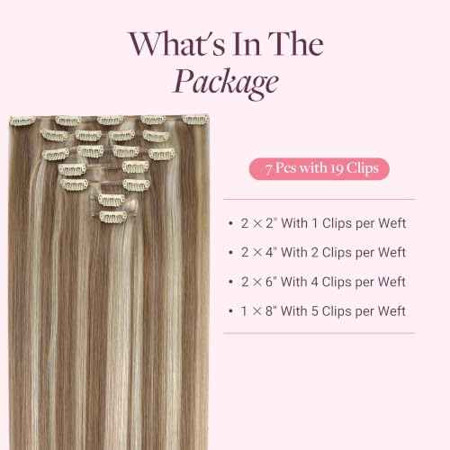 Image of GOO GOO Clip in Hair Extensions Real Human Hair Blonde Remy Extensions