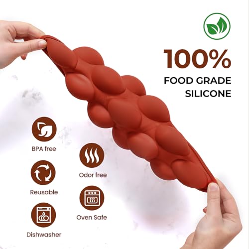 Image of Medium 15-Cavity Semi Sphere Silicone Molds Non-Stick,2 Packs 2 inchHalf Sphere Silicone Baking Molds for Making Jelly, Cake, Chocolates Bombs
