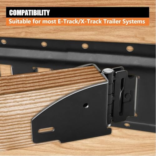 Image of KIMISS 4PCS E Track Wood Beam End Socket, Fit with 2x4 2x6 Add Removable Bar Heavy Duty Storage Lumber Bracket for Truck Trailer Van RV Cargo Trailer (Black)