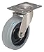 Swivel Plate Caster, Rubber, 5 in, 330 lb.A