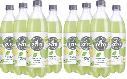 Image of Paper Boat Zero Green Apple Sparkling (Soda) Water - Pack of 8, 600 ml Each | Zero Sugar, Zero Calories | Sugar Free| Flavoured Carbonated Water | For adults | No Aspartame