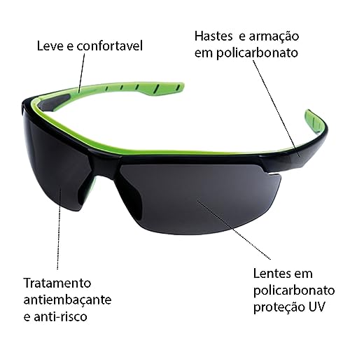 Óculos SOL Proteção ESPORTIVO STEELFLEX NEON FUME Esportivo AIRSOFT Teste Balístico Paintball Resist