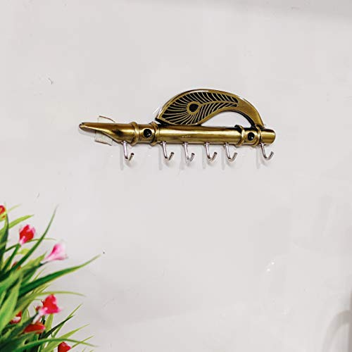 Image of KridayKraft Pankhi Flute Key Holder Decorative for Wall and Gift for Have House Warming Anniversaries, Birthday, Wedding Gifts, Return Gifts, Corporation Gifts, Religious-Gifts & Indian Festivals.
