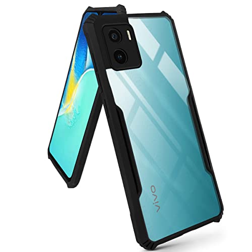 Image of Jkobi Back Cover Case for Vivo Y15s(2021)| Y15A 2021 (Crystal Glass Back | Camera Protection | Shockproof | Professional Black)