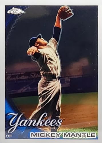 Mickey Mantle 2010 Topps Chrome Series Mint Card 7 picturing this New York Yankees Hall of Famer in his White Pinstriped Jersey