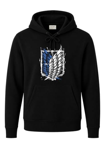 Image of ADRO Mens Abstract Graphic Hoodie | 320 GSM Cotton Poly Fleece | Regular Fit Contemporary Artistic Sweatshirt for Winter & Streetwear