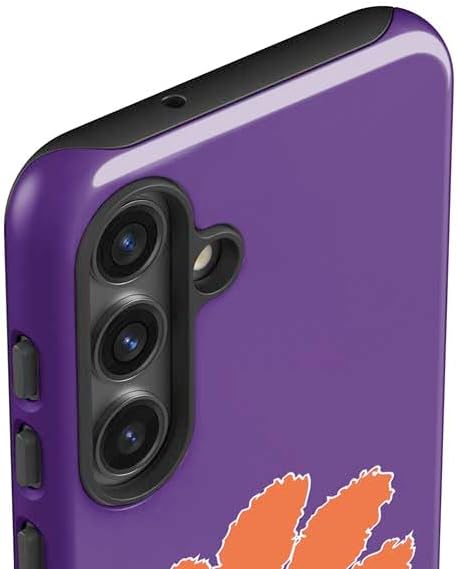 Skinit Impact Phone Case Compatible with Galaxy S25 Plus - Officially Licensed Clemson University Tiger Print Purple Design