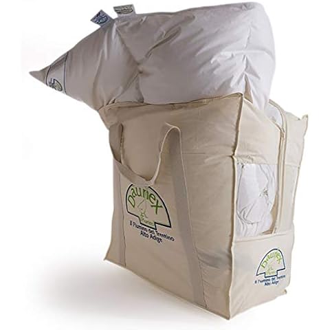 Daunex Autumn Winter Duvet Double Courmayeur Medium 100% Virgin Goose Feather, White, Machine Washable, Soft Cotton Lining - 250 x 220 cm Cover