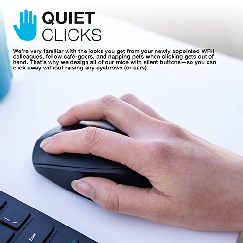 Image of JLab GO Charge Wireless Mouse, Connect Via Bluetooth or USB Wireless Dongle, Multi-Device Toggle, Portable, Ultra-Compact and Lightweight for Work on The Go, Adjustable Tracking, (1 Pack)