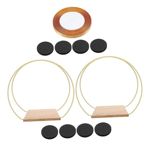 SOLUSTRE 2 Sets Metal Floral Hoop Wreath Ring with Base Crafting for DIY Wedding Table Decor Versatile Table Ornaments and Beautiful Garland Making