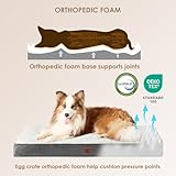 EHEYCIGA Orthopädisches Hundebett XXL Grosse Hunde 120x74x9cm, Hundekissen Waschbar Flauschig, Hundematte Hundematratze für Kiste, Beige