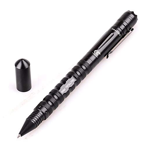 MCCC Professional Tactical Pen Self Defense Pen With with Built-In LED Flashlight, DNA Defender&Glass Breaker Writing Multifunctional Survival Tool(Black)