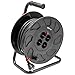 Produktbild GTV Kabeltrommel 50m mit 4X Steckdose  Robuste Verlängerungskabel für Innen- und Außenbereich, ideal für Garten, Baustelle & Zuhause  Schwarz