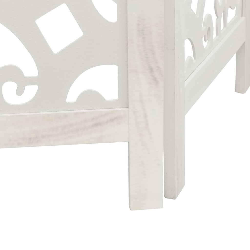 Paravento pieghevole in legno massiccio di paulownia, 3 pezzi, bianco, 105-110 x 220 cm, parete spagnola come protezione dagli sguardi indiscreti e divisorio per camera da letto, soggiorno e