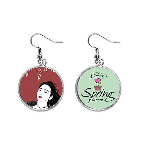 Pendientes de primavera gran chica figura diseño artístico ilustración