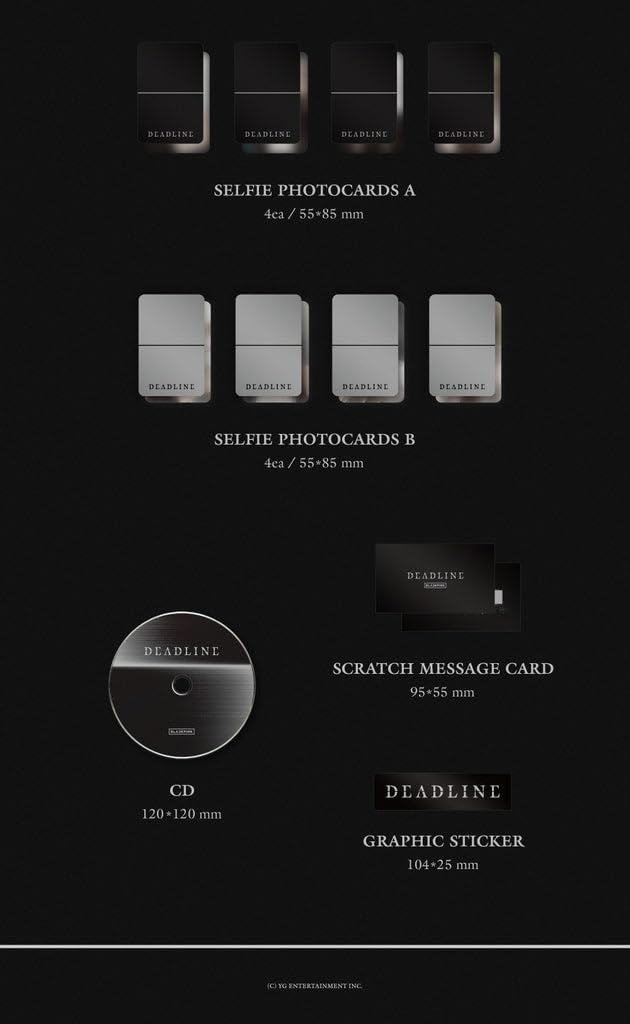 Generisch Black-PINK Deadline [Gray Ver.] 3rd Mini Album + Extra Photocards