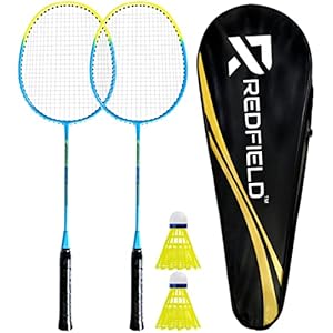 Redfield Badminton Set – Badminton Rackets Set of 2 – 2 Shuttlecocks – Carry Bag – 2 perinstalled Overgrips – Complete…