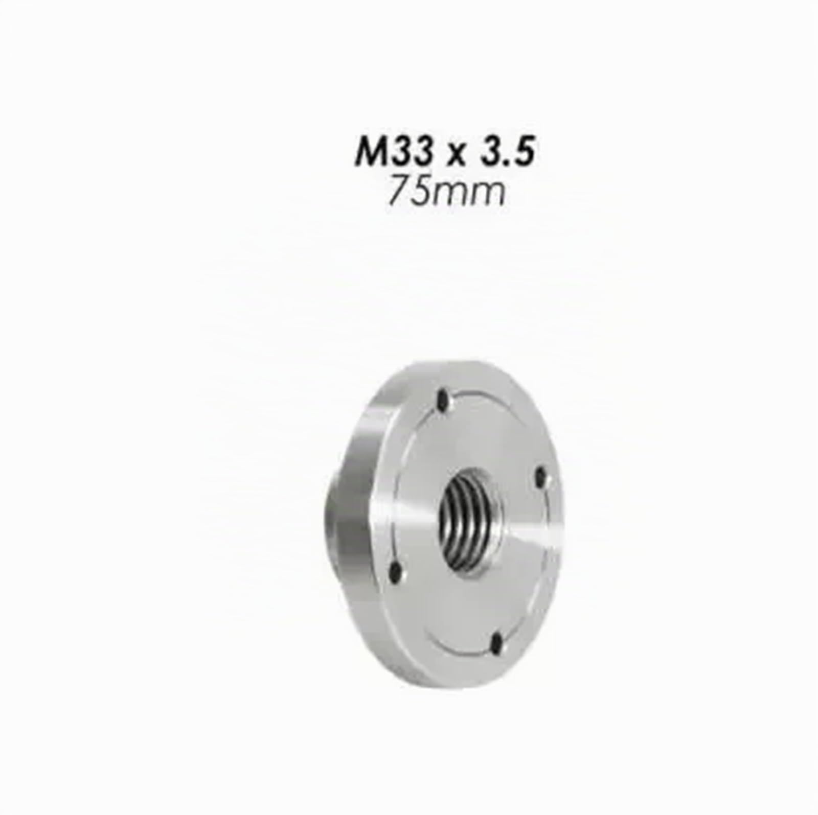 Holzdrehmaschine-Frontplatte for M33-M18-Gewinde, Holzbearbeitungs-Drehmaschinenfutter, 5,1 cm, 7,6 cm Flansch-Frontplatte, 1 Stück (Color : M33x3.5 75mm)