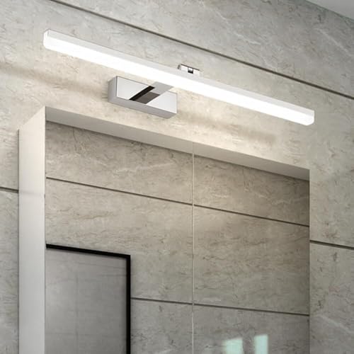 Silver Adjustable Vanity Light LED Cool White Over Mirror Lamp Long Strip Makeup Wall Lamp for Dressing Table Washroom(50cm) – Image 5