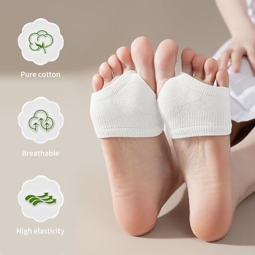 Image of SooGree 6 Pairs Toe Topper Socks Women Invisible Socks Toe Cover Liner Half Socks Seamless Non-Slip Toe Half Socks