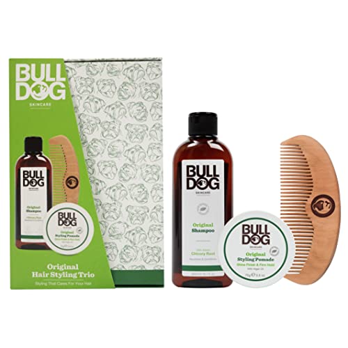 Bulldog Skincare - Original Hair Styling Trio, Gift Set for Men (x1 Shampoo 300ml, x1 Pomade 75g & Pocket Comb) - Image 6