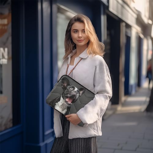 Funda para portátil 13-14 pulgadas con diseño de perro blanco y negro impermeable miniatura 7