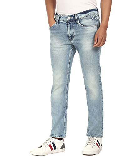 Image of U.S. POLO ASSN. Men Light Blue Mid Rise Regallo Skinny Fit Jeans