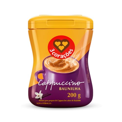 3 Corações Cappuccino Sabor Baunilha, 200g