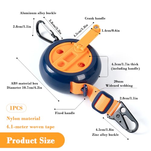 Image of HASTHIP Portable Retractable Clothes Line 4.1m, 2 Hooks, 41 Holes | Adjustable Reach, Helps Reduce Laundry Clutter, Lightweight Design, Indoor Outdoor Use, Easy Setup