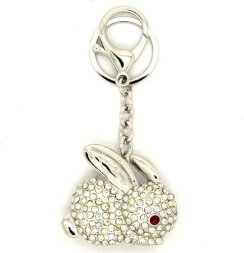 Bunny Rabbit Charm with Keyring Rhinestone New